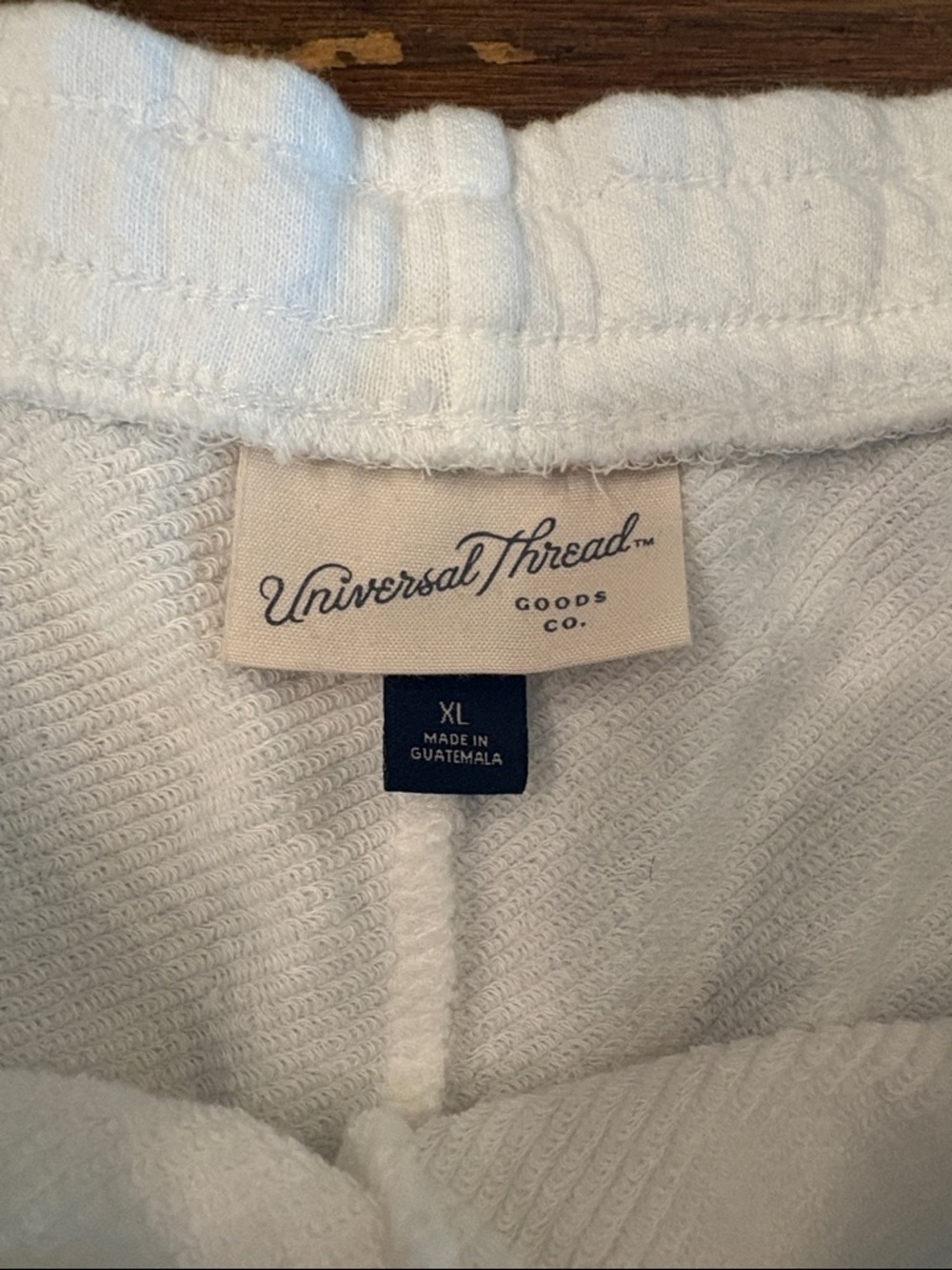 Universal Thread Cream Ribbed High-Waist Lounge Shorts with Drawstring - Picture 3 of 4